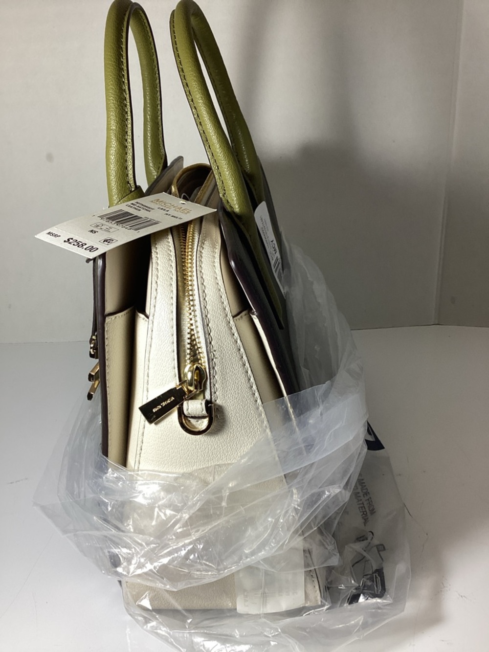 Michael Kors Laila Medium Color-Block Leather Satchel Handbag - Picture 9 of 10